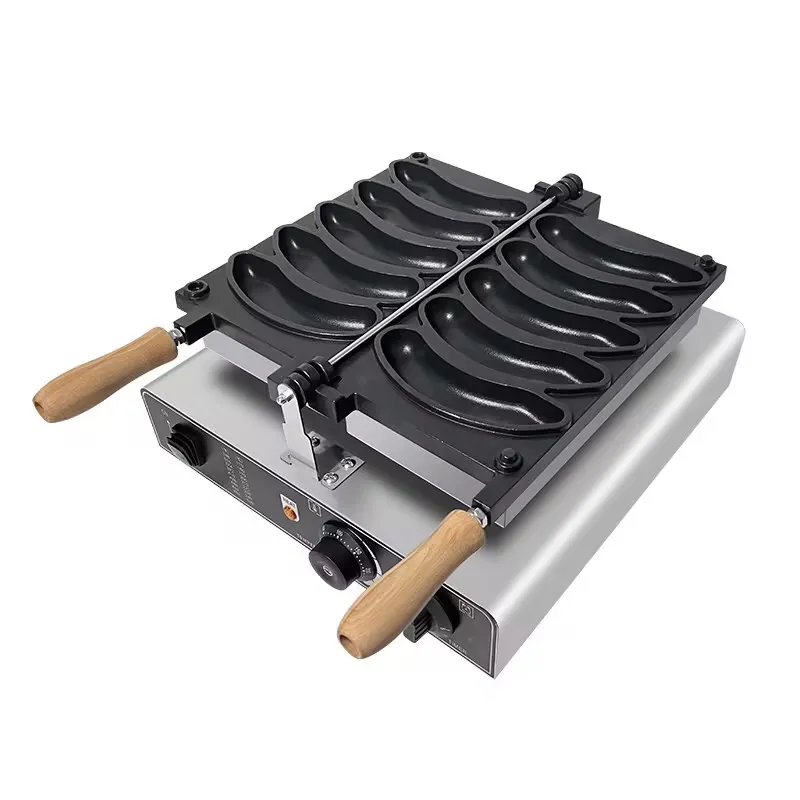 

Electric Banana Shape Waffle Machine Crispy Maker 5 Holes Banana Shape Bubble Waffle Machine