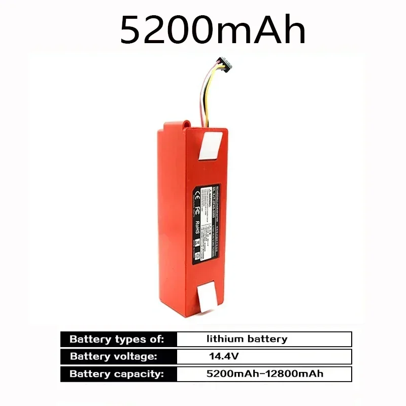 14.4V BRR-2P4S-5200S Robotstofzuiger Vervangende Batterij Voor Xiaomi Roborock S55 S60 S65 S50 S51 S5 1S 1ST MAX S6 Onderdelen