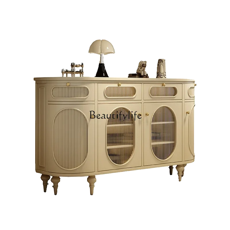 

FG11Chinese Ancient Style Dining Edge French Entry Lux Entrance Cabinet Retro Solid Wood Decoration Simple Home Side Cabinet