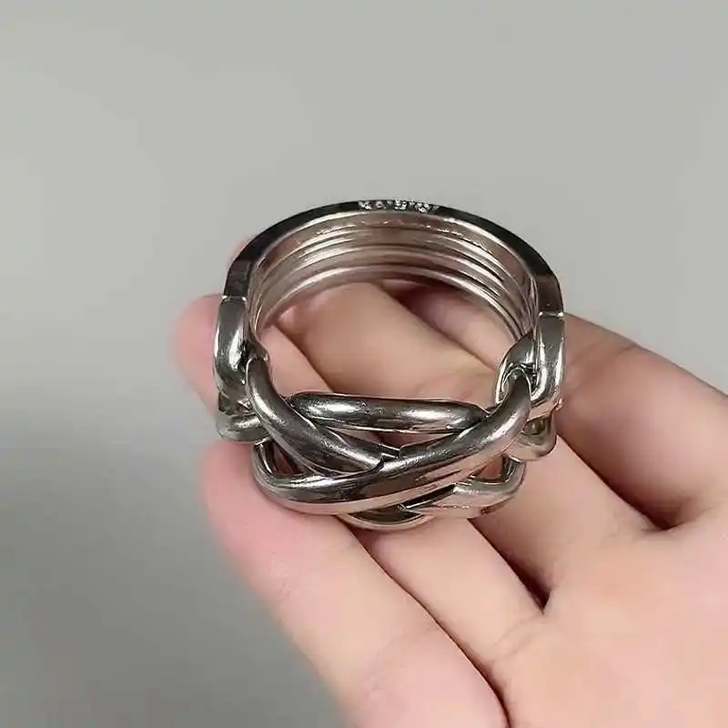 Magische Ringpuzzel Ontstrikking Brain Teasers Unieke cadeaus voor tieners Volwassenen Ontgrendelen in elkaar grijpende IQ Logic Test Educatief speelgoed