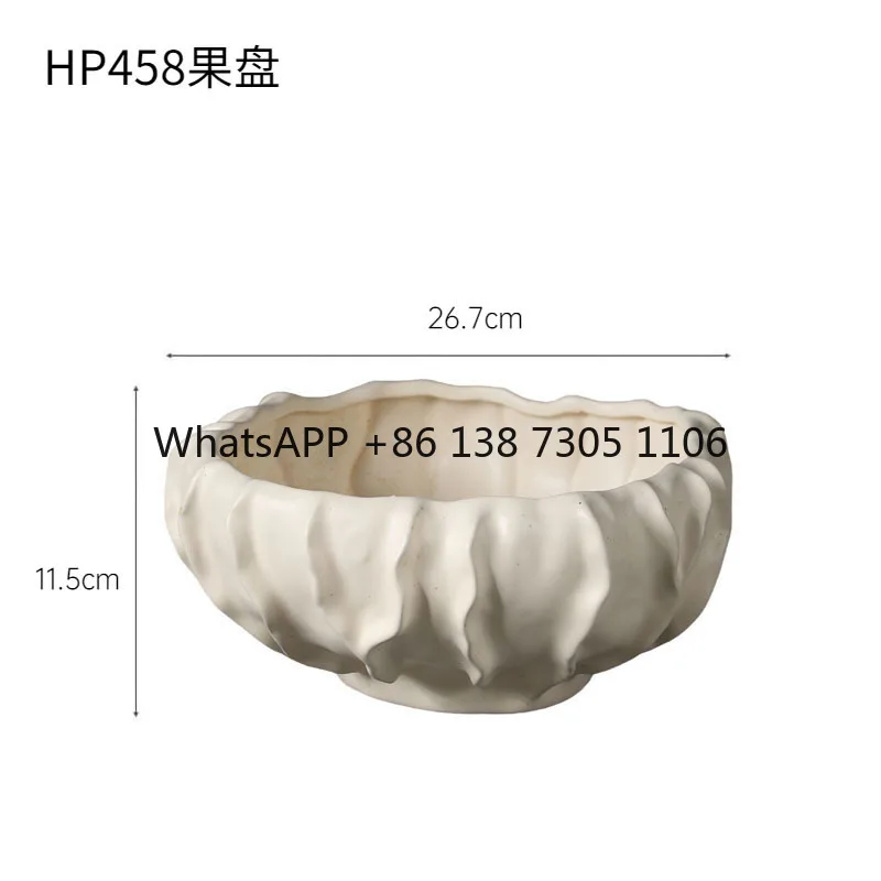 Wabi Sabi wind ceramic fruit plate ornament, abstract art desktop decoration, living room coffee table soft decoration