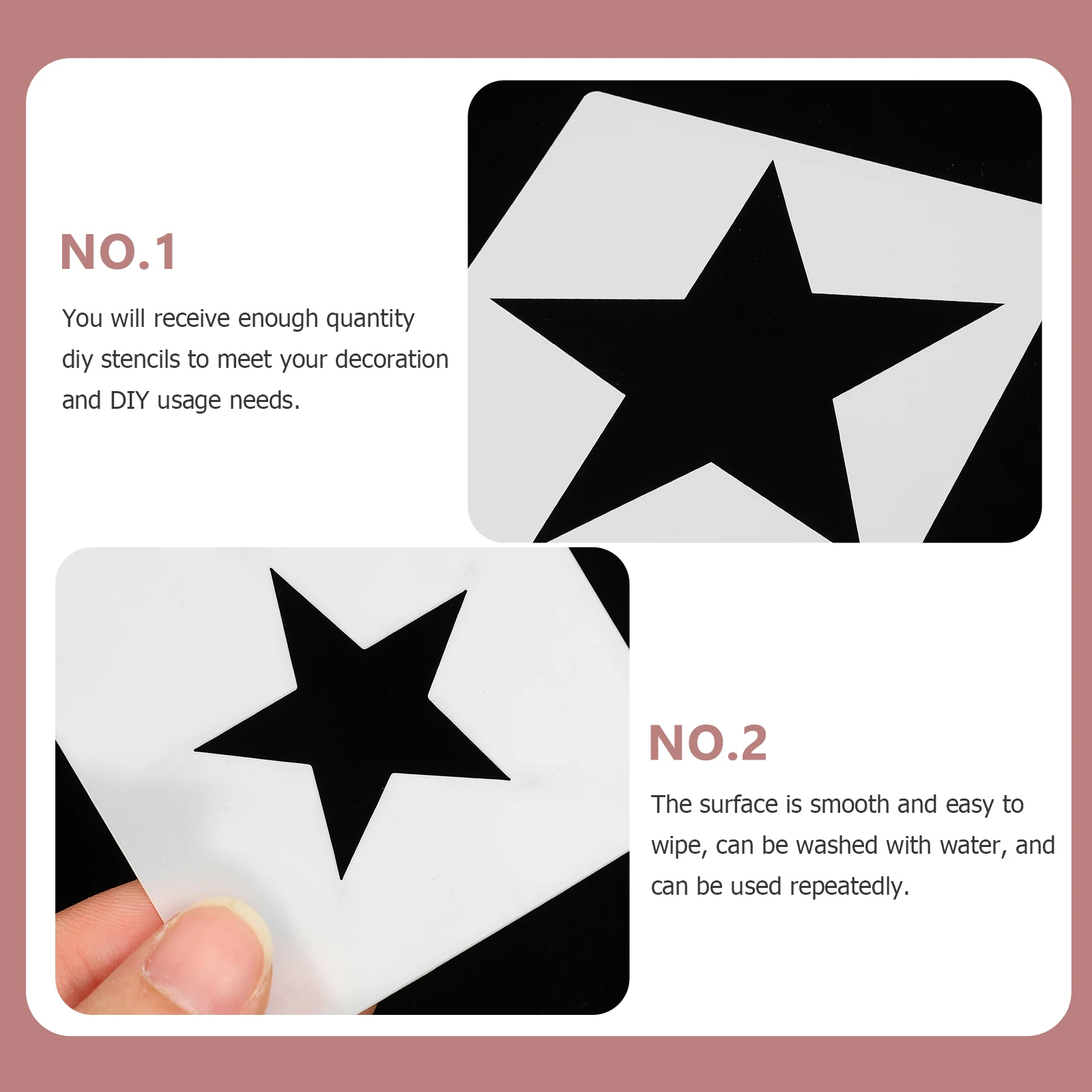 8 Pcs Painting Template Scrapbooking Star Kit Plastic Stencils Notebook Reusable for Crafting Child