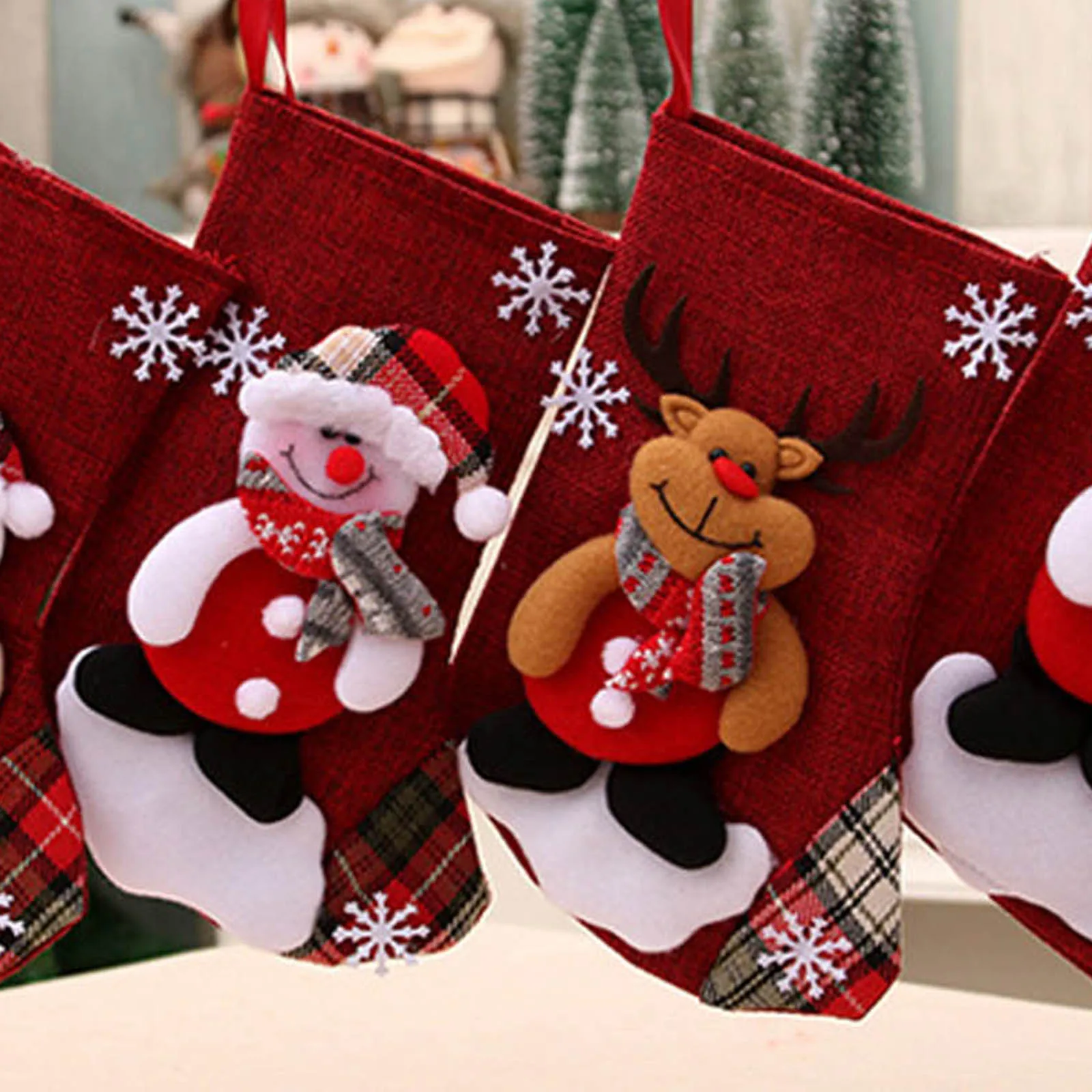 Kerstkousen voor kinderen Tassen Geschenken Herten Kerstman Sneeuwpop Beer Kerstsok Vakantie Kerstdecoratie Props