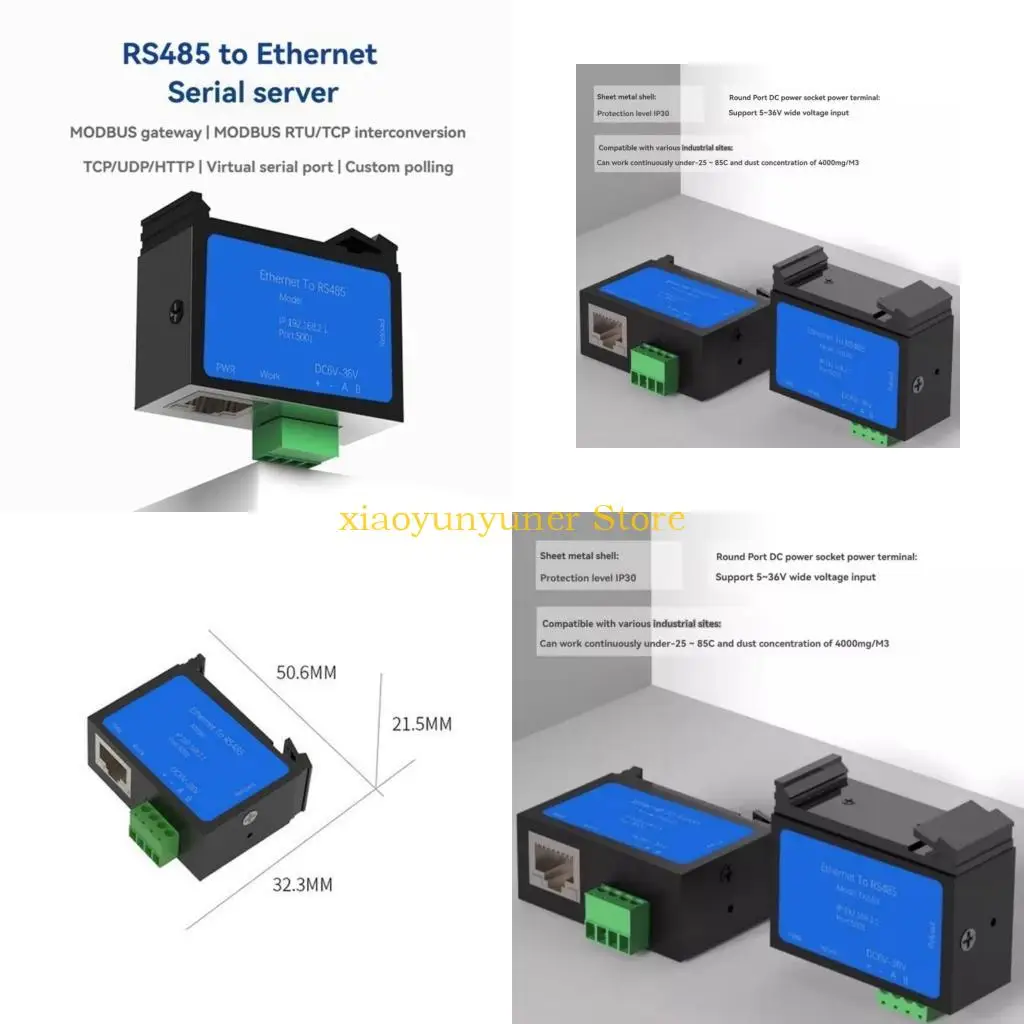 

P9JB RS485 в Ethernet Converters Industrial RS485 Converyer Serial Data Dangision