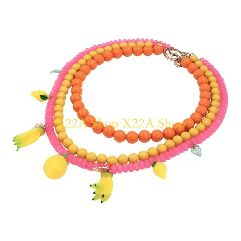 Unique Vibranting Resin And Metal Beaded Necklace Set Adjustable Lobster Clasp Closure For Parties And Travel