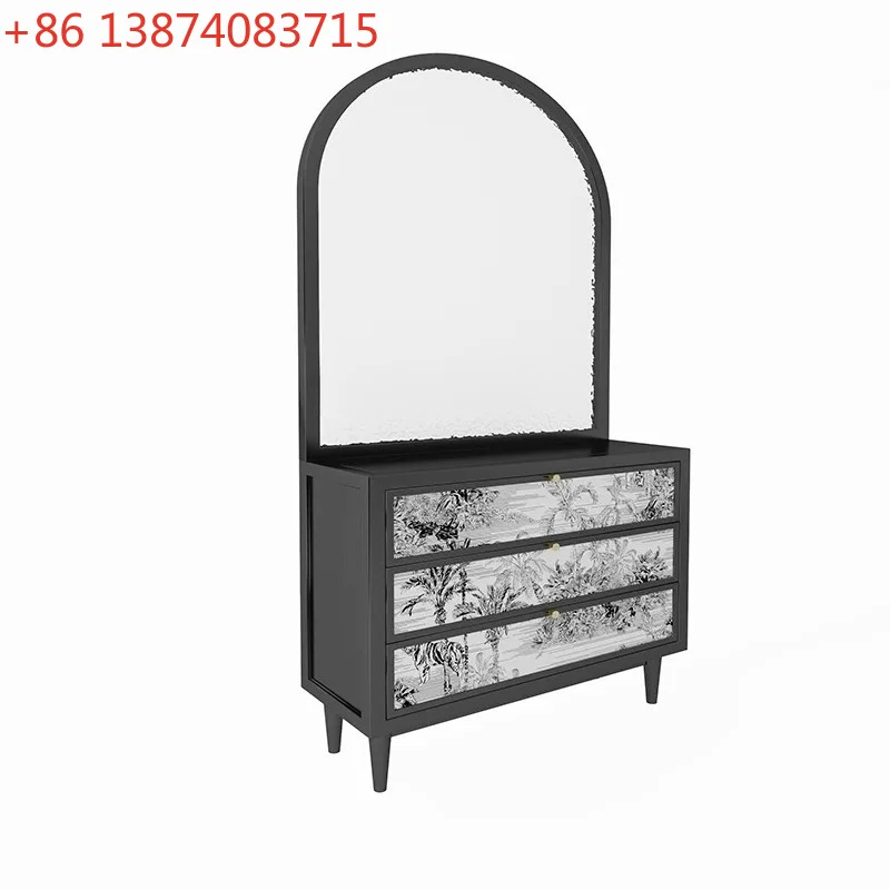 

French Retro Porch Decorative Storage Organizer Solid Wood Shoe Cabinet Home Hallway