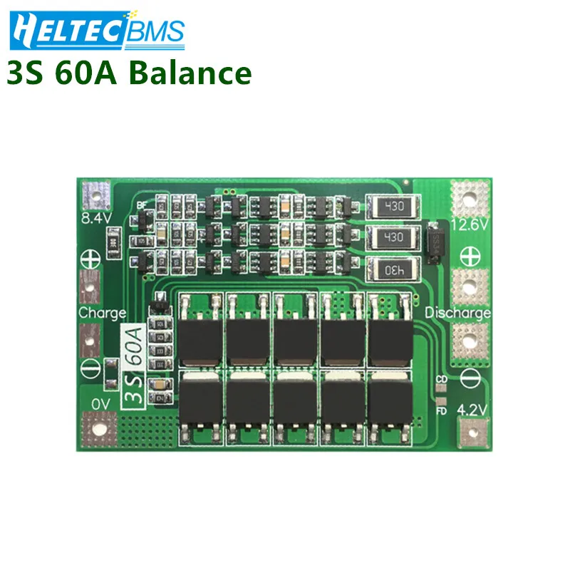 2S/3S/4S 20A 30A 40A 50A BMS With Balance 18650 BMS Lifepo4 Lithium battery protection board/BMS board For Drill Motor