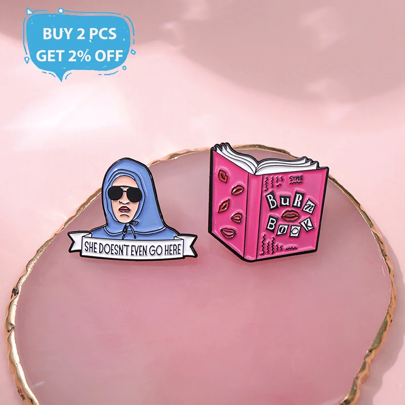 Mean Girls Enamel Pins Custom Funny Campus Youth Movie Brooches Accessories You Can\'t Sit With Us Lapel Shirt Badge Jewelry Gift