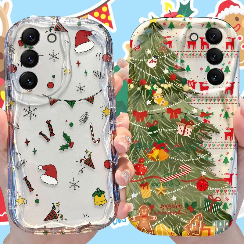 Christmas Pattern Case for Samsung Galaxy S24 S23 S22 S21 Ultra Plus S20 FE A73 A72 A71 A55 A54 5G A53 A52 A51 4G A50S A50 Cover