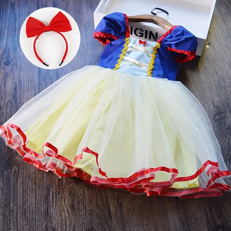 Baby Girls Snow White Dress Cosplay Costume 1-5Years Princess Birthday Party Dress for Children Halloween Carnival Clothes