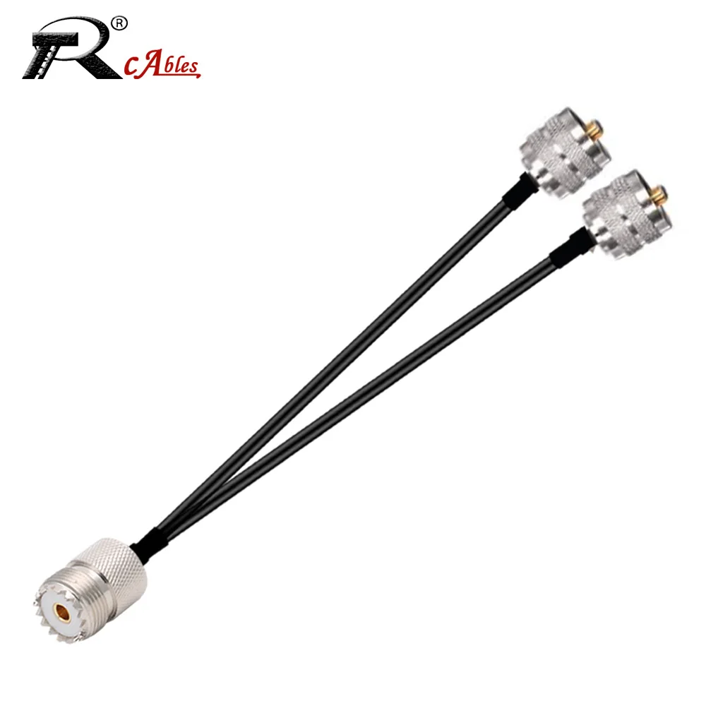 

SO239 UHF Female to 2x PL259 UHF Male RF Coaxial RG174 Cable Pigtail Antenna Extension Splitter Y Type for HUAWEI ZTE 4G Modem