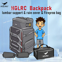 HGLRC FPV Backpack 360X260X530mm - Waterproof Fabric, Lumbar Support, Rain Cover & Battery Safety Bag for RC FPV Freestyle Drone
