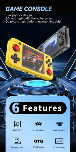 Imagen 2 del producto Consola portátil Retro R36H, sistema Arkos, código abierto, más de 20000 juegos clásicos, pantalla IPS de 3,5 pulgadas, reproductor de vídeo portátil, consola