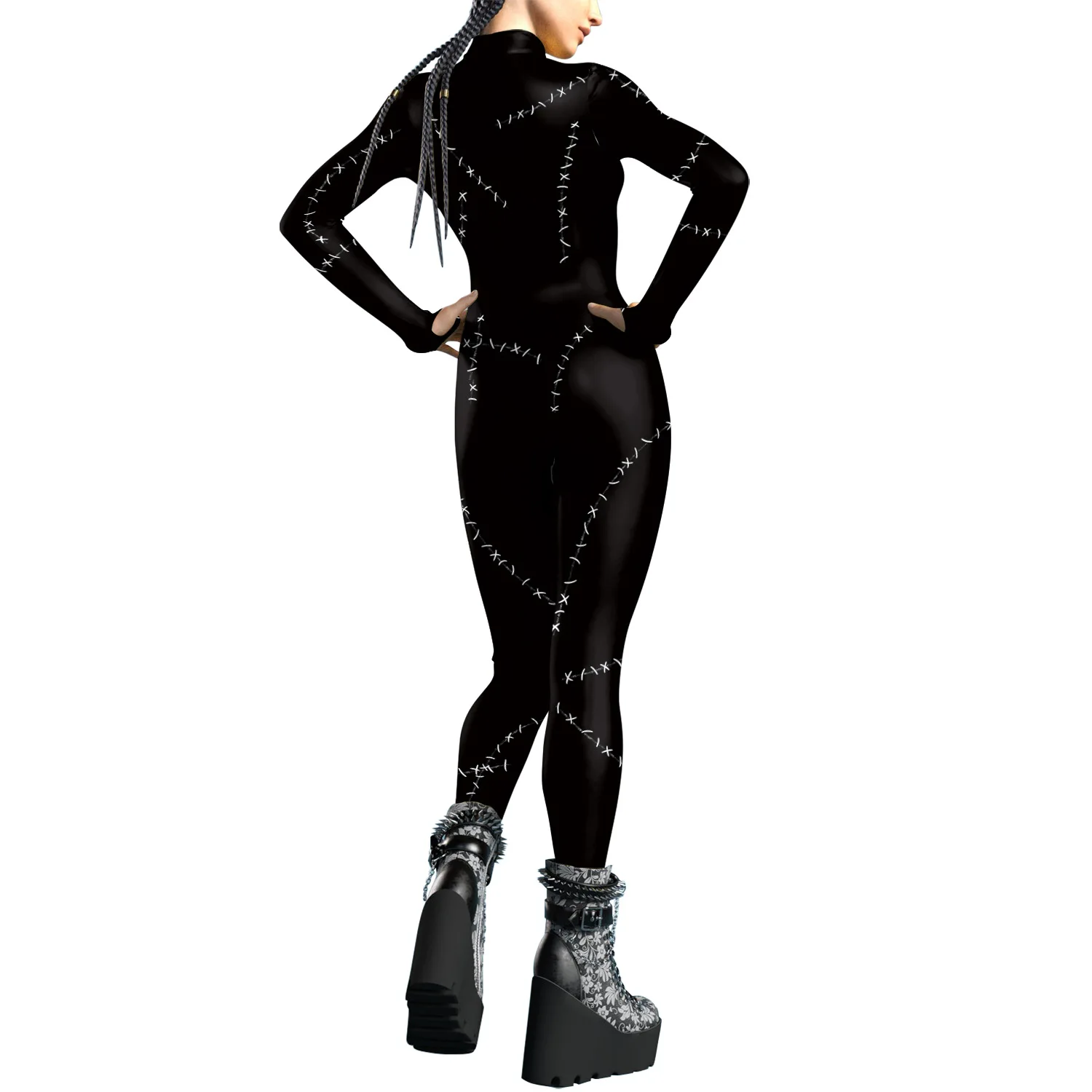 Frauen Männer zukünftige Roboter Maschine Schädel 3d gedruckt Punk Overall Halloween Cosplay Kostüme Party Rollenspiel Dress Up Outfit