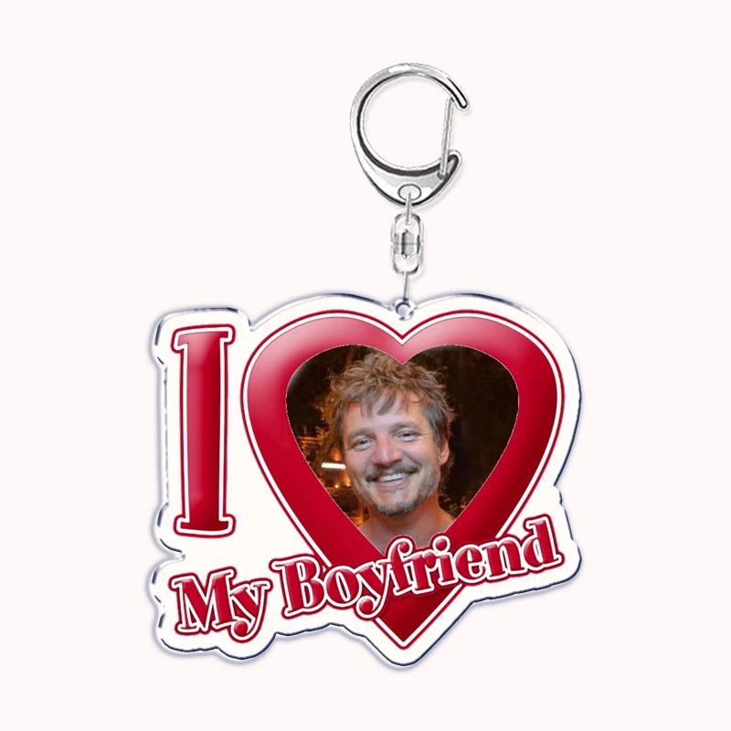 I Love My Boyfriend Girlfriend Heart Acrylic Key Chain Pendant Bf Gf Couple Key Ring Keychains for Bag Pendant Custom Lover Gift