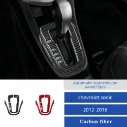 For Chevrolet Sonic 2012 2013 2014 2015 2016 Carbon Fiber Interior Auto Gear Shift Panel Cover Frame Trim Sticker Accessories