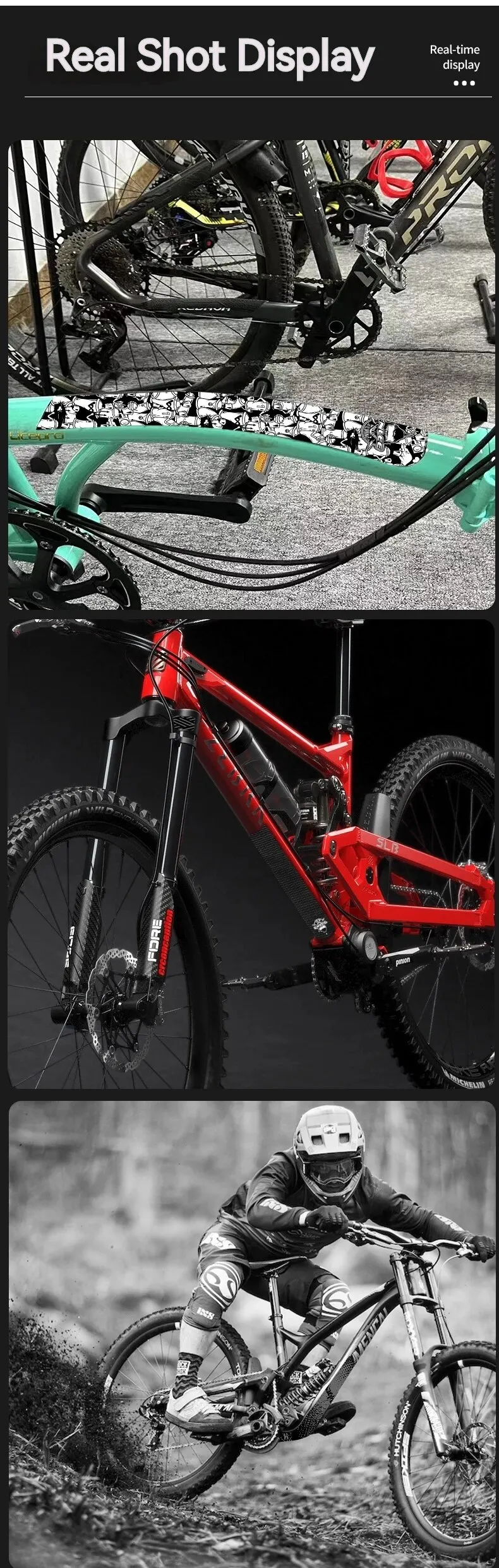 ENLEE Fahrradrahmen-Schutzaufkleber, MTB, abnehmbarer Fahrrad-Unterrohr, kratzfester Aufkleber, Klebeband, Schutz, Fahrradzubehör – Detail 16