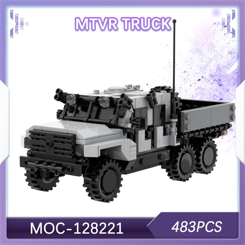 

483 шт., военная серия, сделай сам, MTVR, грузовик, строительный блок, модель, набор кирпичей, креативный солдатский корпус, армейские подарки на заказ MOC-128221