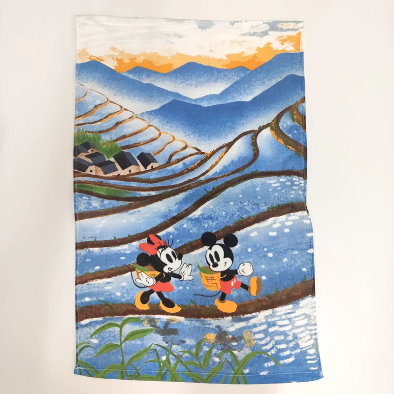 Disney Stitch Cotton Hand Towel Mickey Minnie Jack Cute Cartoon Pattern Face Pillow Coffee Towels Kitchen Accessories Large Size