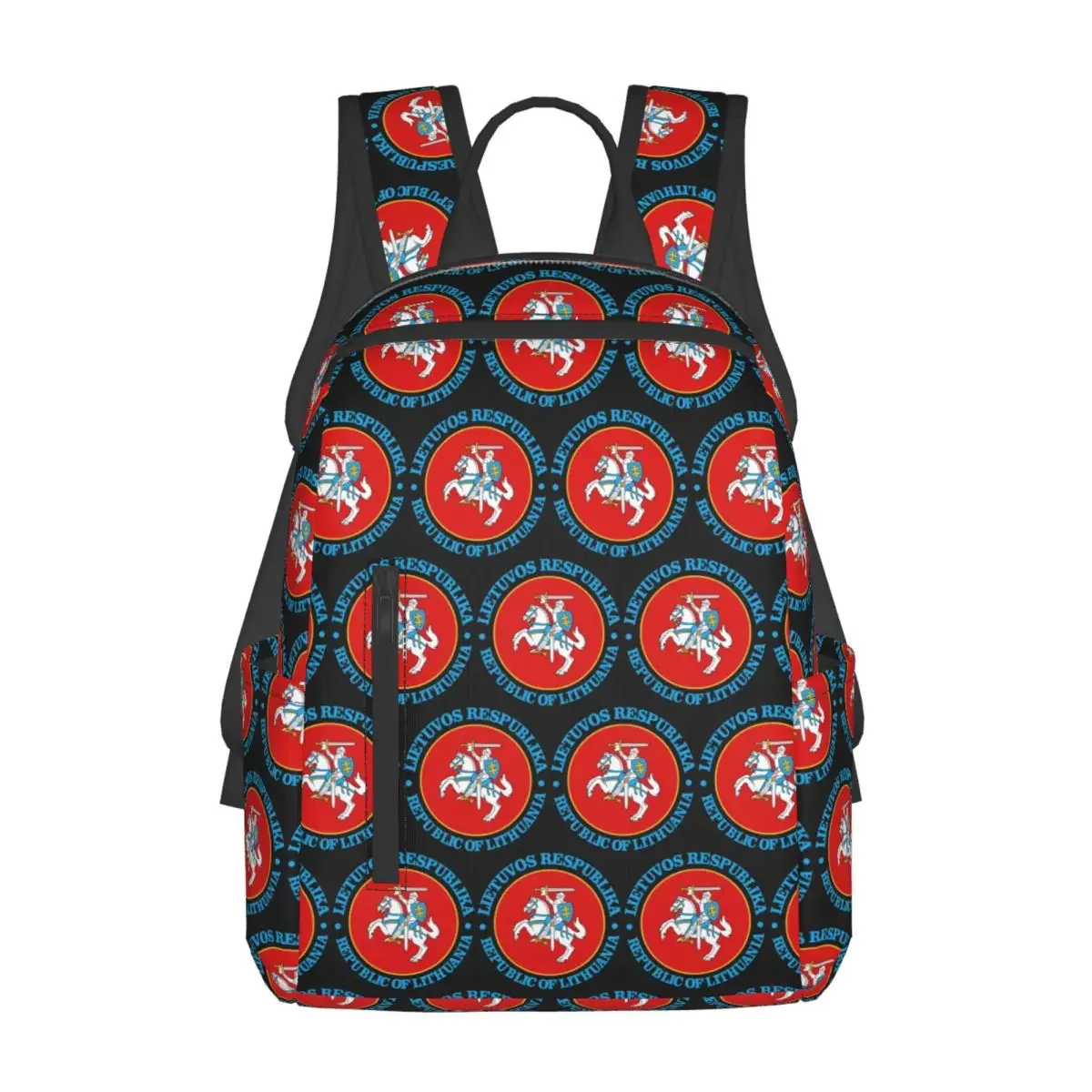 

Lietuva Lithuania Coat Of Arms Backpack Daypack Large Capacity Kids BookBag School Bag Shoulder Bags for Men Women