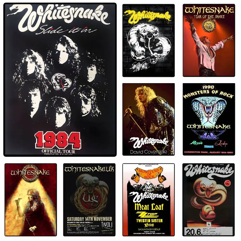 Band Whitesnake Live In Concert 1987 Fashion Poster Art Canvas Prints Painting Wall Art Pictures for Living Room Decoration