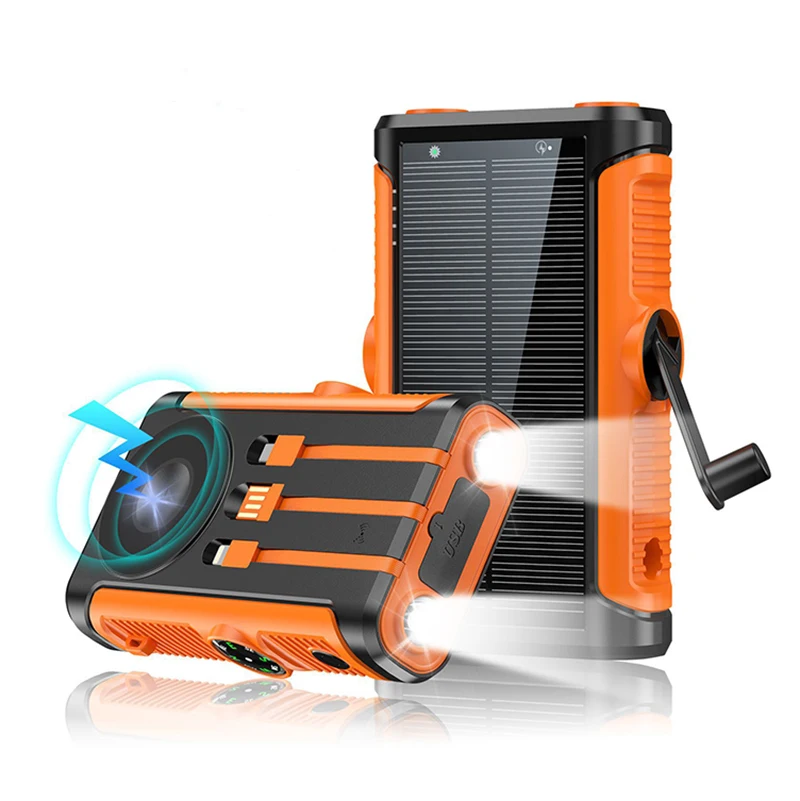 

Solar Wireless Power Bank 20000mAh with Cable Hand Crank Charging Powerbank for iPhone Xiaomi Samsung External Battery Poverbank