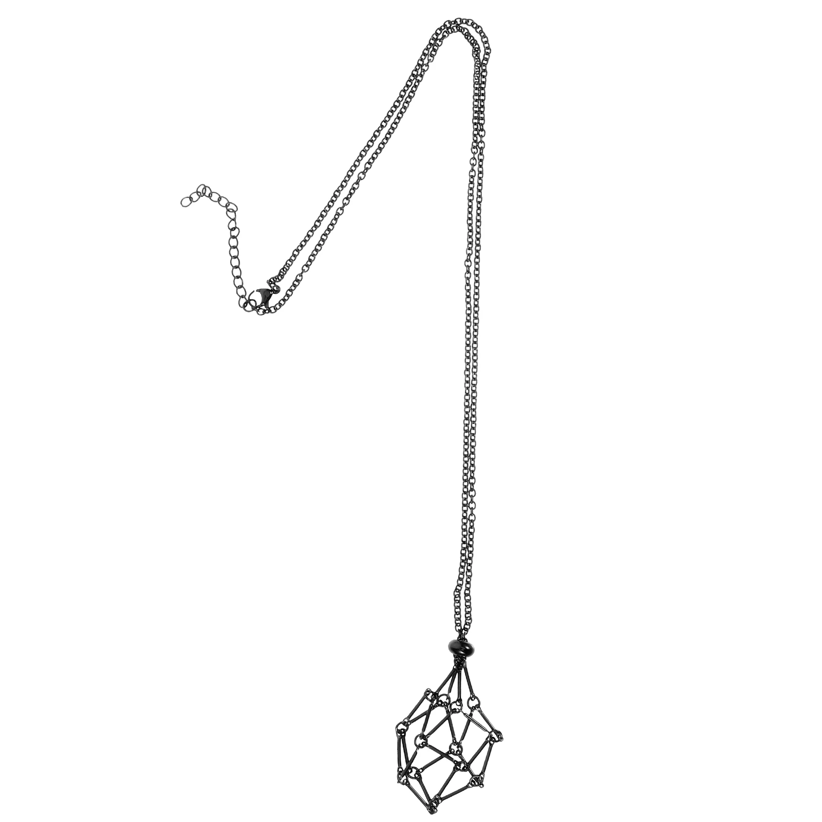 

Crystal Cage Necklace Holder Hollow Stone Pendant Vintage Metal Diy Cord For Decorative Hanging Ornament Party Decoration