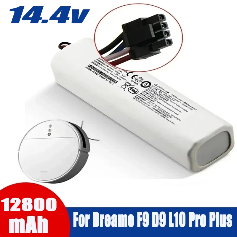 

Original 14.4V 12800mAh Robotic Vacuum Cleaner Replacement Battery For Dreame F9 D9 L10 Pro Plus RLS3 RLS5 RLS5L RLS5D Part