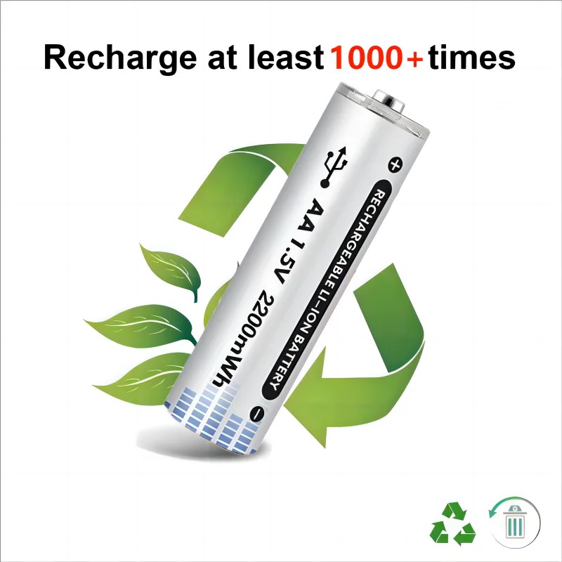 2-8pcs 1.5v AA Rechargeable Battery Li-ion 2200mWh 1.5 Volt Lithium Liion Li ion AA 2A Batteries for Toys Camera Flashlight