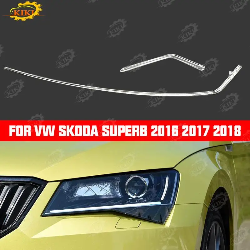 

KiKi Fit For VW SKODA Superb 2016 2017 2018 Car DRL Headlight Light Guide Strip Daytime Running Light Tube Bar