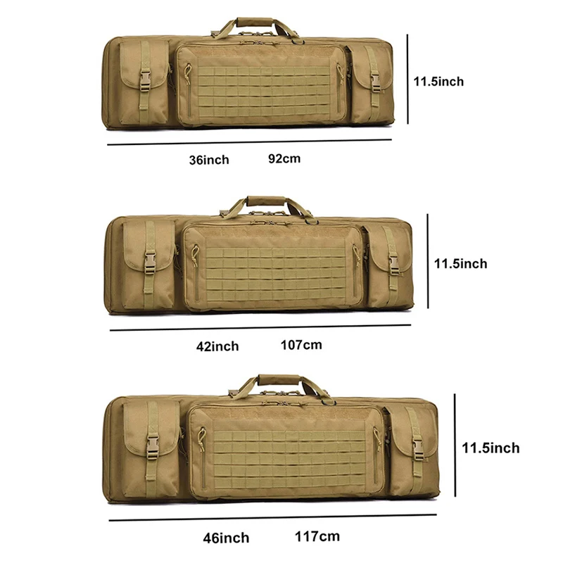 WINCENT Double Long Rifle Gun Case Bag Tactical Rifle Backpack Pistol Soft Firearm Carbine Case-Lockable Length In 36