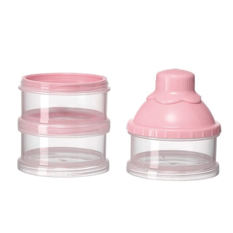 Storage Tanks Leakproof Formula Dispenser 3 Compartment Milk Powder Box for Outdoor Travel Baby Snacks Storage Box A2UB