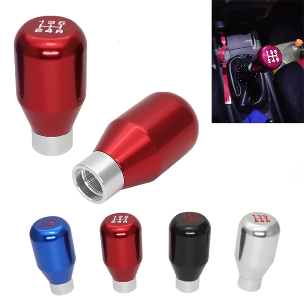 5 Speed Car Aluminum Alloy Gear Shift Knob Head Manual Stick Shifter AT MT Round Shape Fit For Honda Toyota