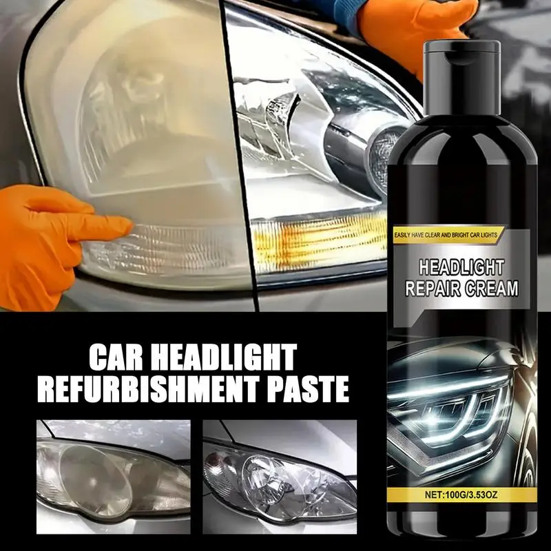 Car Headlight Refurbishment Paste Auto Headlight Cleaner Car Restoration Cream Automotive Care Remove Oxidation Headlight Polish - Image 2