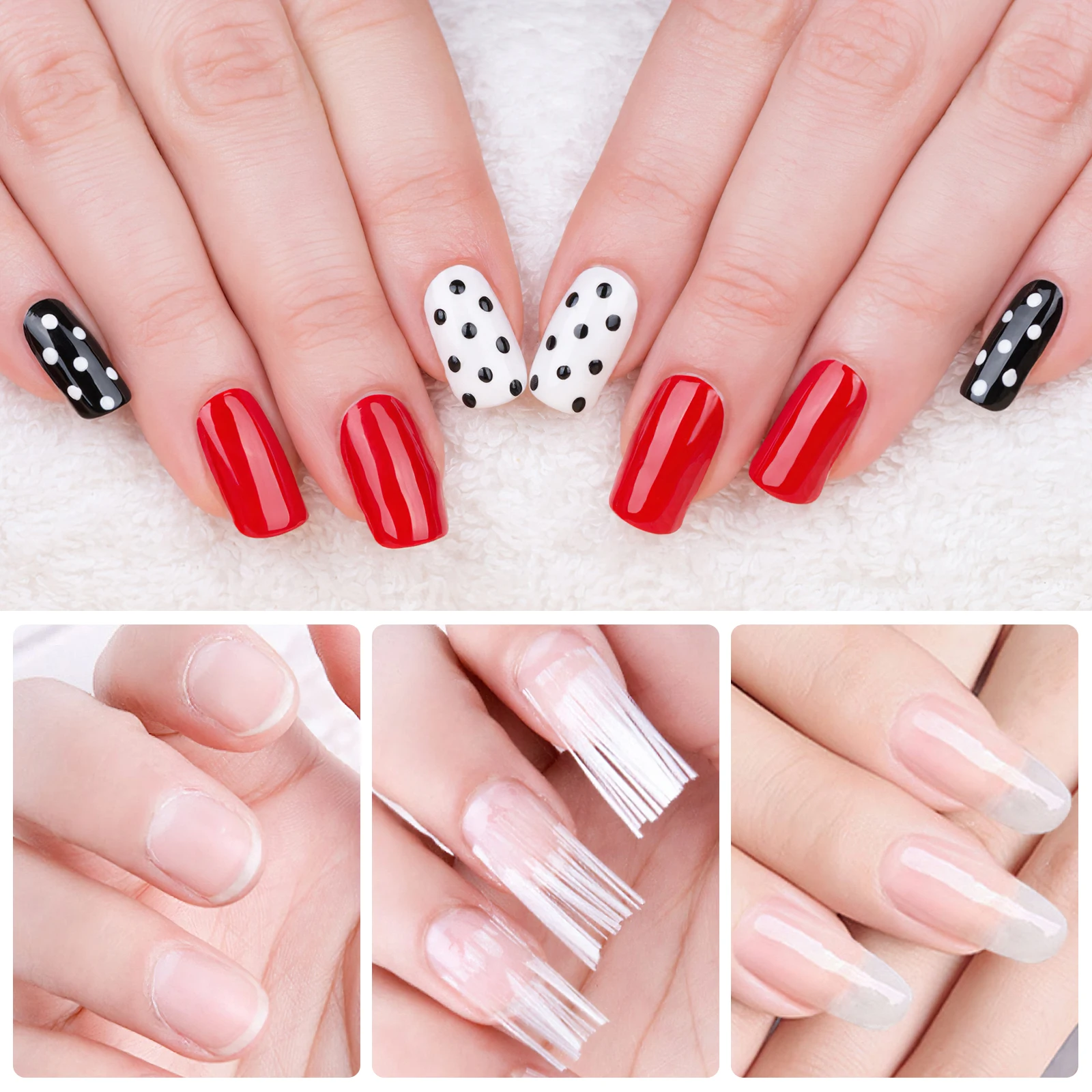 

1 Bag Of Fibers Quick Fake Tips Salon Home Use Fiberglass Flexible Extension Tool Diy Adjustable Manicure Fiber Nail
