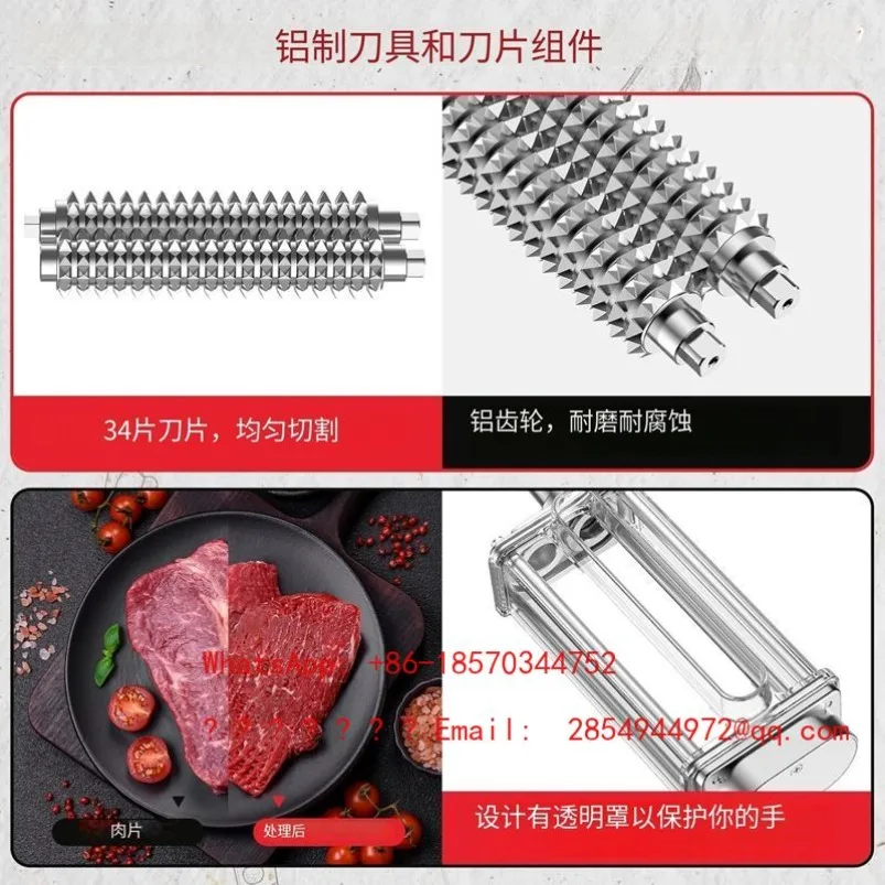 2026     Manual Meat Tenderizing Machine Kitchen Tools Small Stainless Steel Hand-cranked High-end Meat Cutter