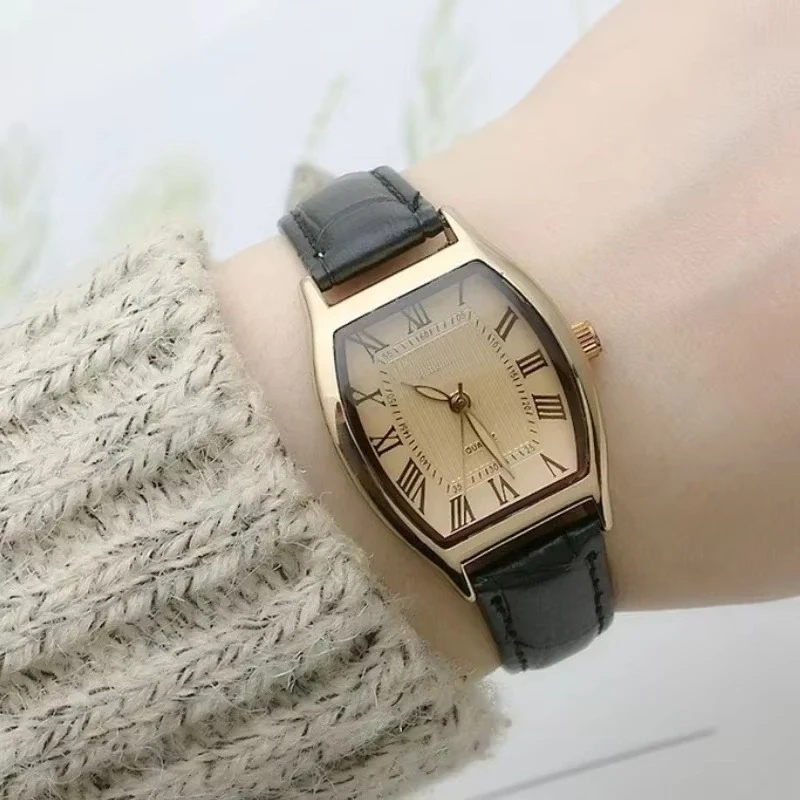 Vintage Brown Ladies Watch for Women Wristwatches Retro Leather Bracelets Watch Classic Waterproof Reloj Mujer relogios feminino