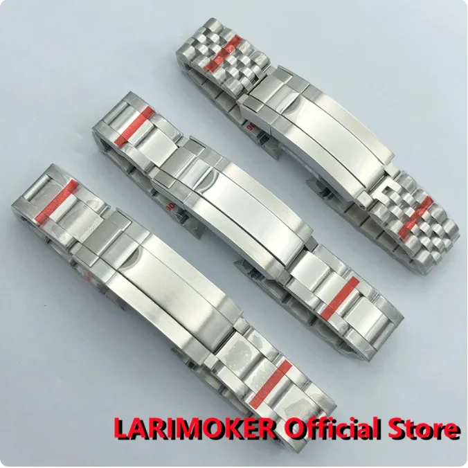 

Ремешок для часов LAROOKKOR 20 мм 904L из нержавеющей стали, браслет для часов с складной пряжкой, мужской браслет для юбилейных часов