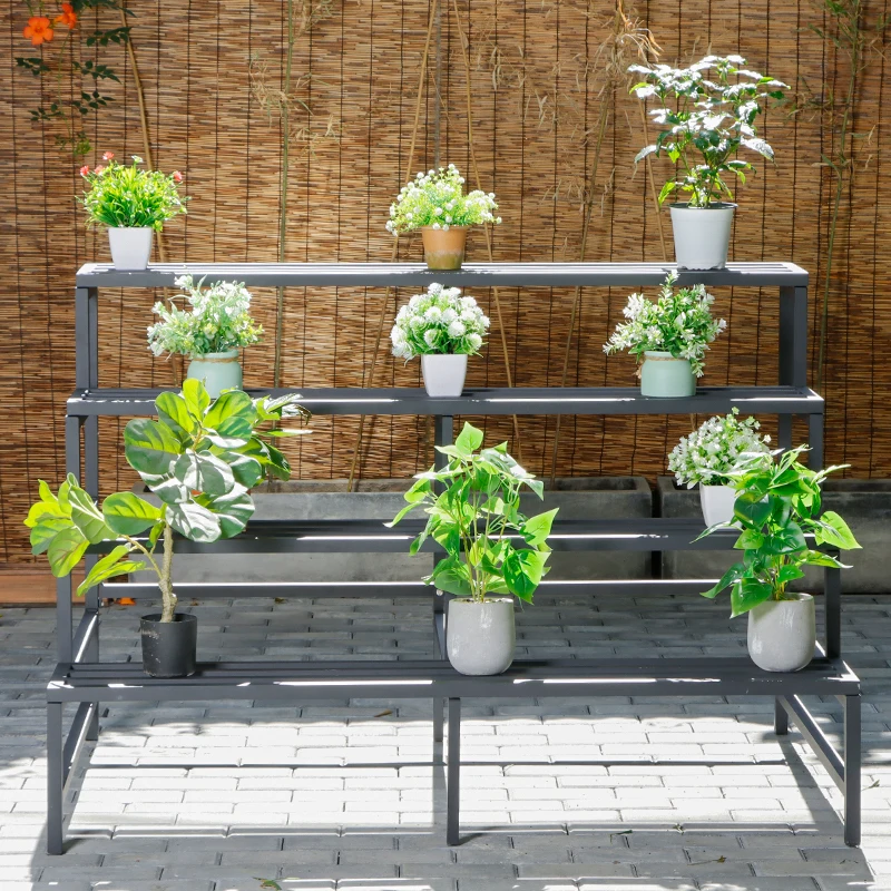 New direct sales balcony flower shelf floor type multi-layer stepped waterproof and rust-proof courtyard succulent indoor