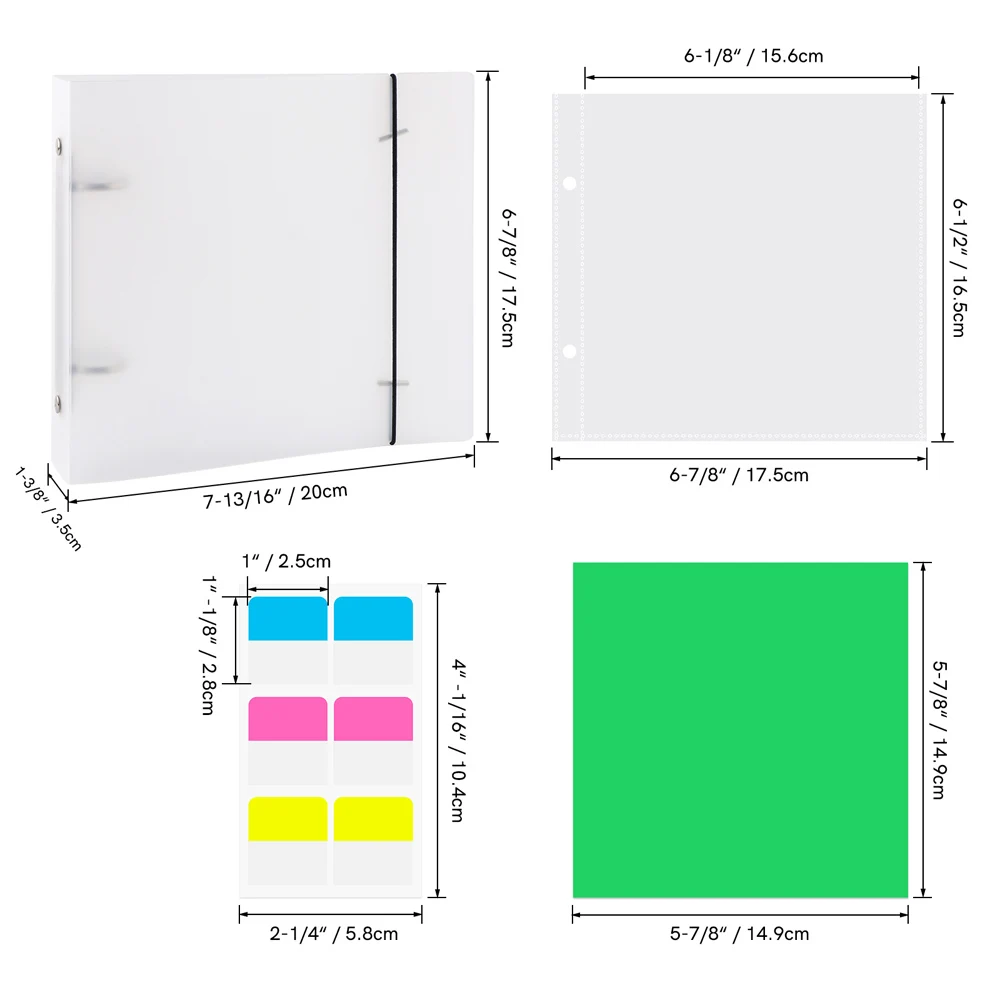6*6inch Stencils Storage Binder Folder Pockets Backing Cardstock Sticker Tab for Photo Stencil Collection Organizer DIY Supplies