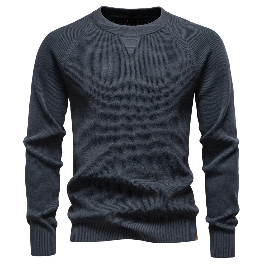 

2025 Autumn Winter Fashion Men‘s Sweater O-Neck Casual Knitted Sweaters Solid Color Long Sleeve Tops High Quality Social Wear