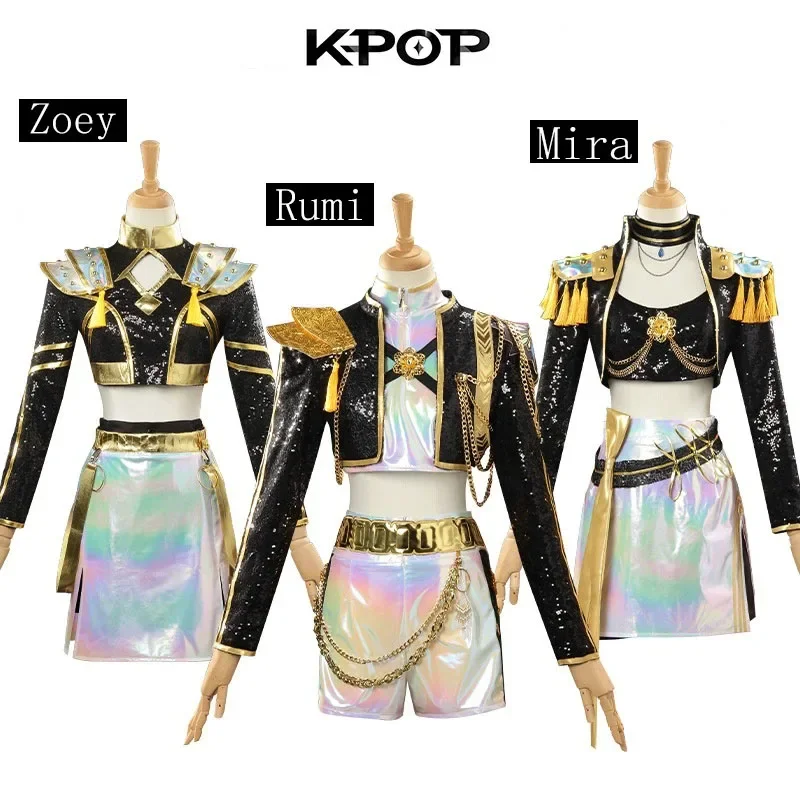 Costume de cosplay K-Pop Idol Zoey Rumi Mira, tenue d'uniforme de fille d'anime avec perruque, pour Halloween, carnaval, fête, déguisement