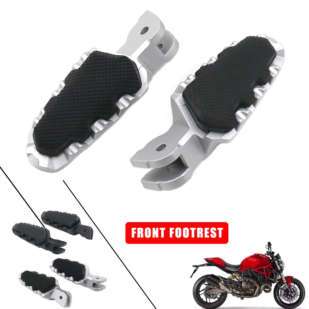 

Motorcycle Front Footrest Foot Rests For Ducati Hypermotard 821 Multistrada MTS 950 1260 1200 Footpegs Pedals With Rubber Cover