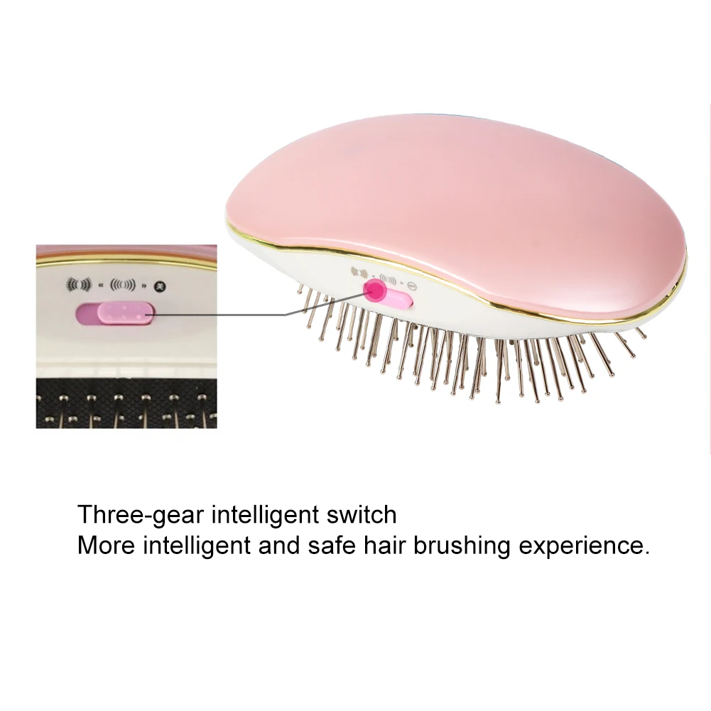 Portable Electric Ionic Hairbrush Vibrating Massage Relaxation Brush Antistatic Relieve Headaches Mini Hair Brush Comb Massager