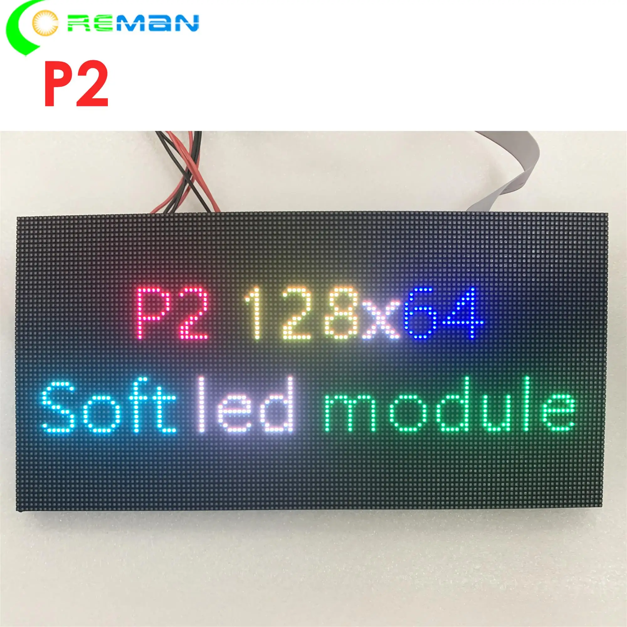 Creative Shape LED Screen Flexible Module p2 128x64  FM6363 SM16380 DP3265  PWM IC rgb Módulo LED p2 128x256mm