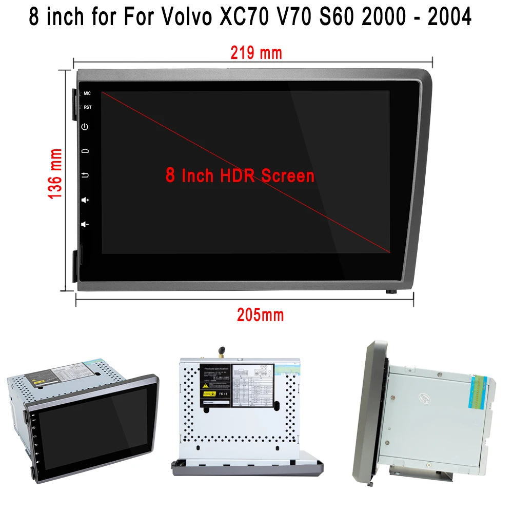 Car Android 7862 For Volvo S60 V70 XC70 2001 - 2009 Auto Radio Stereo Touch QLED Screen Multimedia Player WIFI GPS Bluetooth DVD