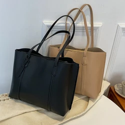 Borsa a tracolla versatile casual in morbida pelle di grande capacità minimalista nera 1PC