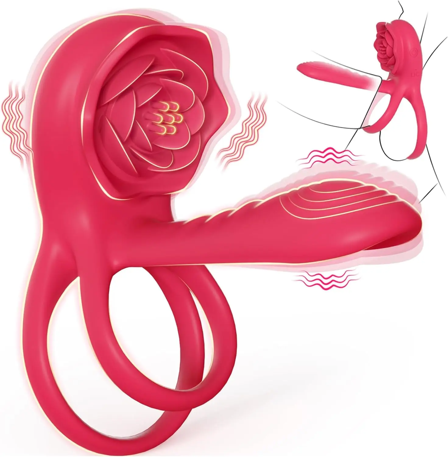 Stimulator klitoris, Vibrator cincin Penis, mainan seks pria dengan G Spot klitoris Vibrator bergetar cincin Penis lengan Penis