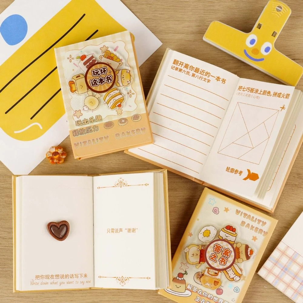 Interesting Color Inner Page Capybara Notebook Gashapon Mahines Rotating Square Writing Pad Diary Panda Small Notepad Office