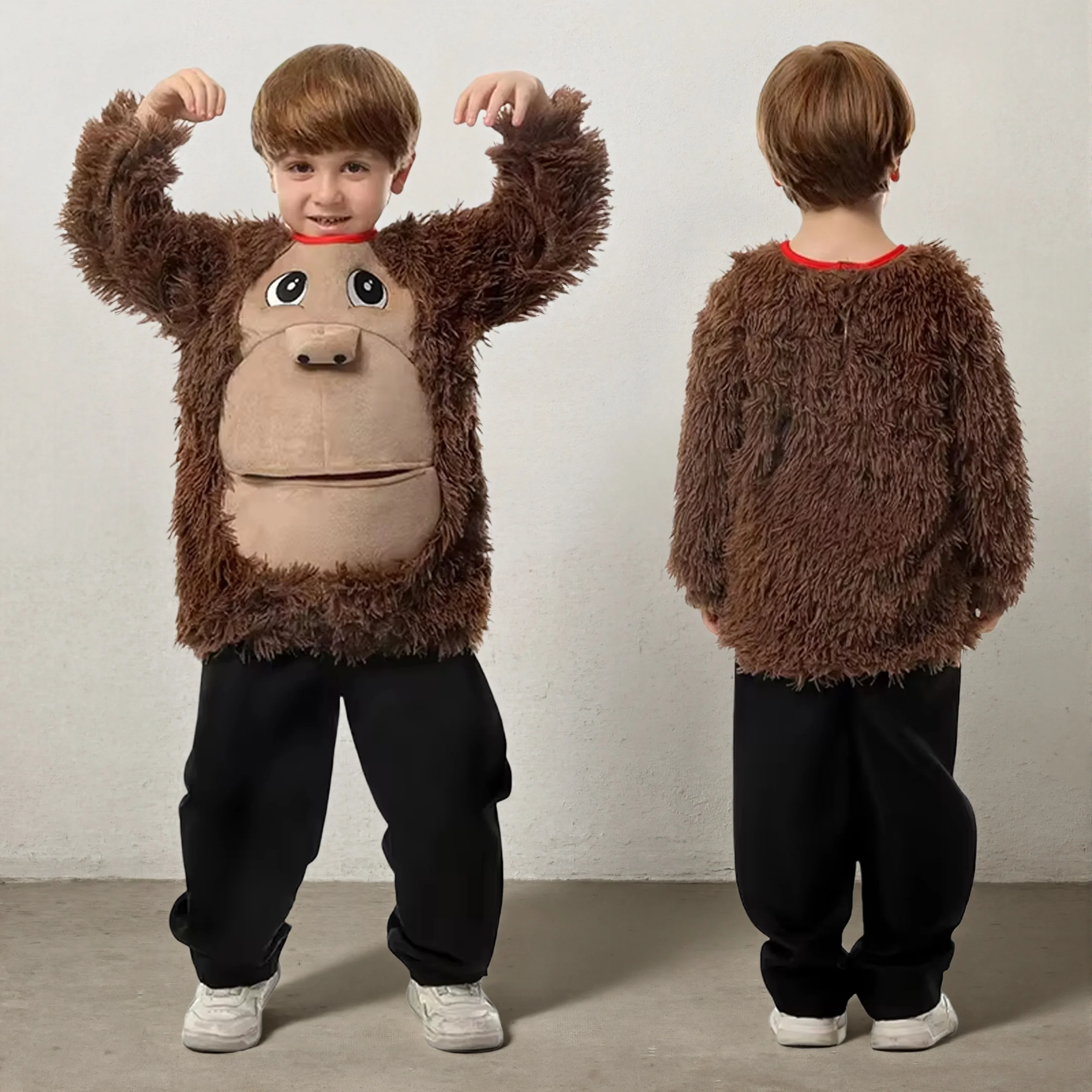 

Enfant Brown Gorilla Costume Enfants Plush Shirt Animal Halloween Cosplay Unisex Niño King Costumes New Arrival 2026